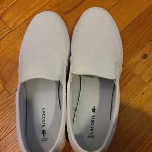 White Lacoste Loafers